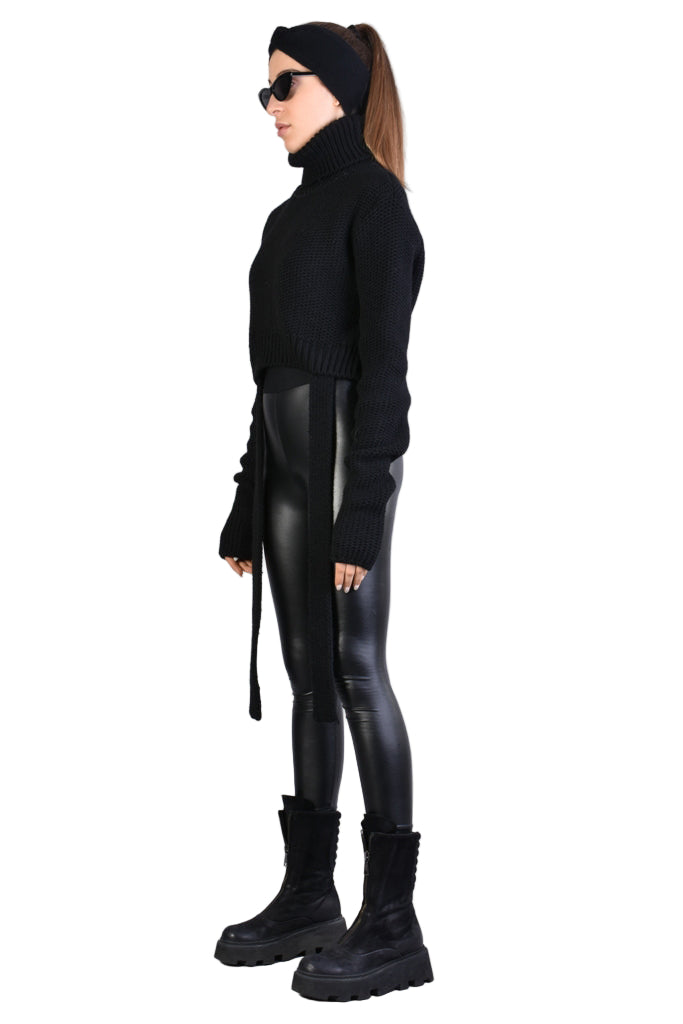 A34J LW61425 SWEATER Fineness 3 Black - Ecru