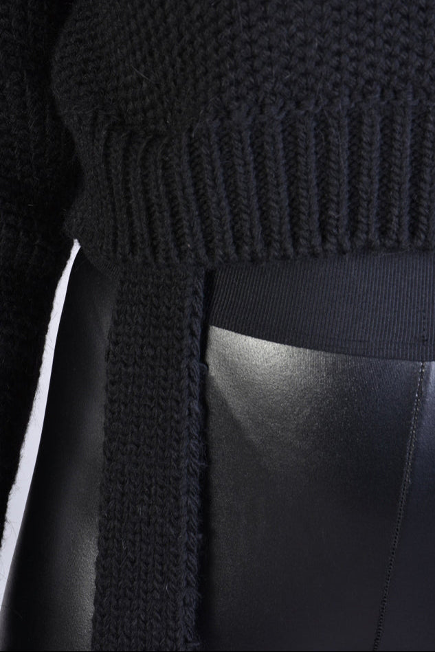 A34J LW61425 SWEATER Fineness 3 Black - Ecru