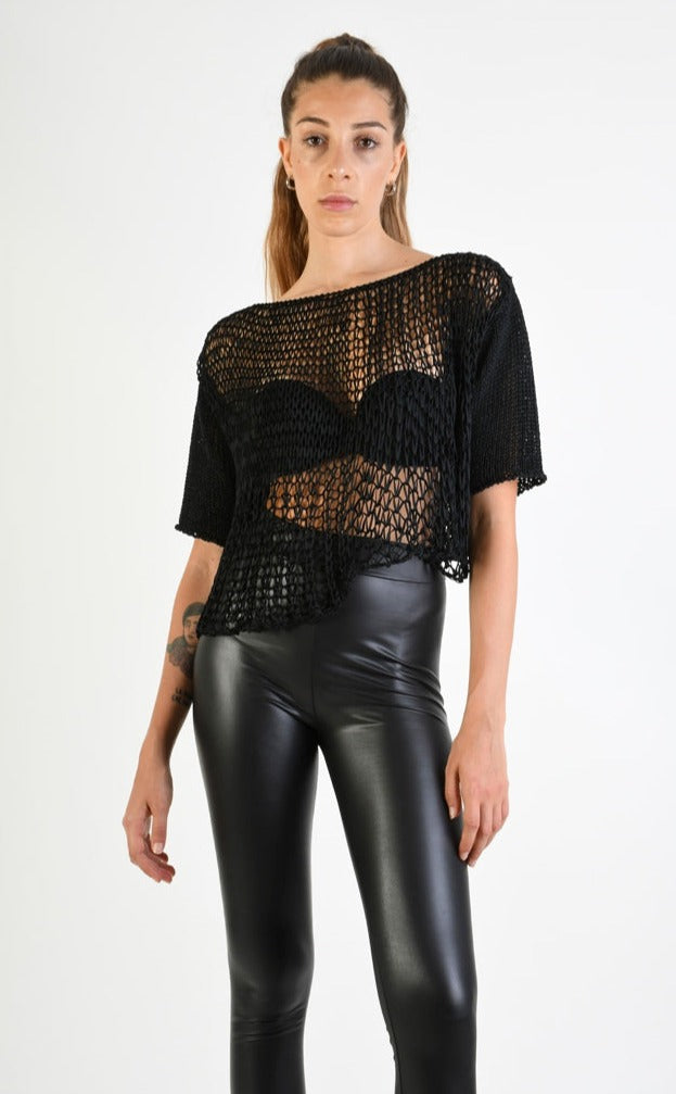 A34J LW77424 Top Crop Asymmetric Thickness 3 Black 126.00 Shirts & Tops New Collection SS24 Woman LA HAINE INSIDE US TEPHRA