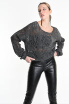 4K W5130 OVERSIZED ASYMMETRICAL KNITWEAR in Mohair Gauge 3 Grey LA HAINE INSIDE US