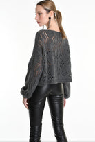 4K W5130 OVERSIZED ASYMMETRICAL KNITWEAR in Mohair Gauge 3 Grey LA HAINE INSIDE US