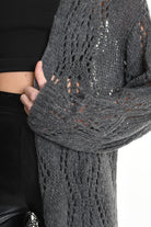 4K W5131 OVERSIZED CARDIGAN in Mohair Gauge 3 Grey LA HAINE INSIDE US