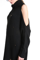 4K W5132 DRESS Over Knitted Thickness 5 Black LA HAINE INSIDE US