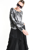 4K W5134 CROPPED OVERSIZED KNITWEAR Gauge 7 Gre LA HAINE INSIDE US