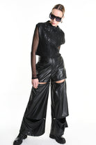 4K W5135 CROPPED VEST in Knit Gauge 3 Black LA HAINE INSIDE US