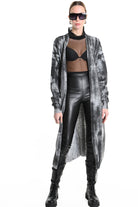 4K W5137 LONG CARDIGAN in Knit Gauge 7 Grey LA HAINE INSIDE US