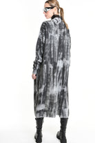 4K W5137 LONG CARDIGAN in Knit Gauge 7 Grey LA HAINE INSIDE US