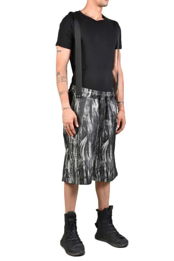 4M NEWYORKER23 Men's Black Shorts 245 Bermudas Crop Pants & Shorts LA HAINE INSIDE US TEPHRA