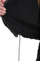 4M W5198 BOMBER Over Crop Jersey Embossed & Stretch Fleece Black LA HAINE INSIDE US