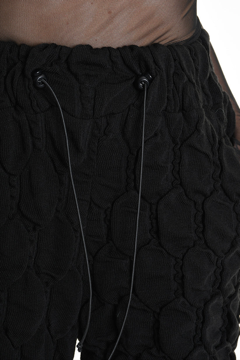 4M W5199 TROUSER Over Wide Fit Embossed Jersey UNISEX U Black LA HAINE INSIDE US