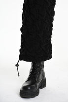 4M W5199 TROUSER Over Wide Fit Embossed Jersey UNISEX U Black LA HAINE INSIDE US