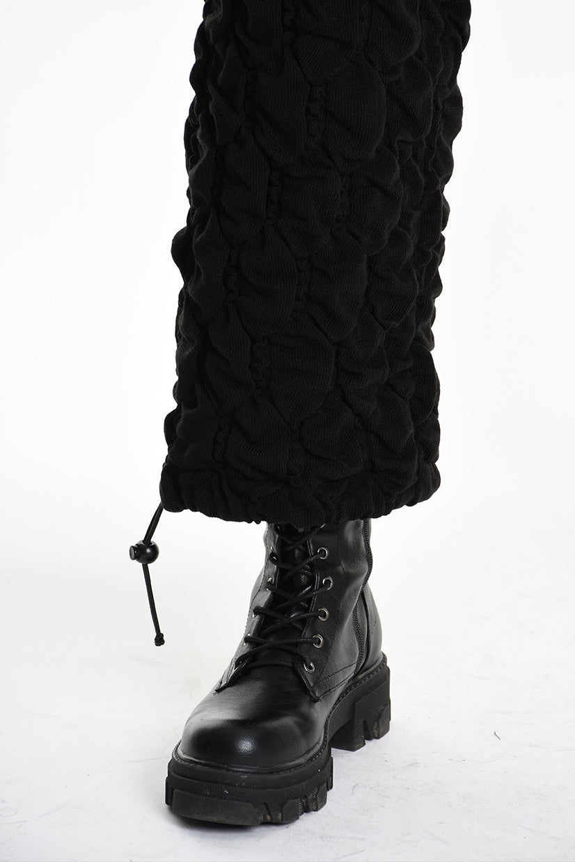 4M W5199 TROUSER Over Wide Fit Embossed Jersey UNISEX U Black LA HAINE INSIDE US