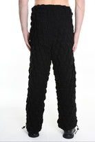 4M W5199 TROUSER Over Wide Fit Embossed Jersey UNISEX U Black LA HAINE INSIDE US