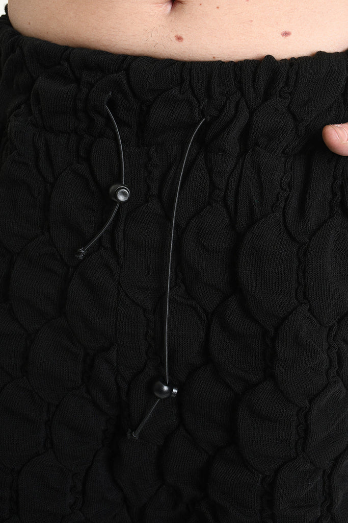 4M W5199 TROUSER Over Wide Fit Embossed Jersey UNISEX U Black LA HAINE INSIDE US