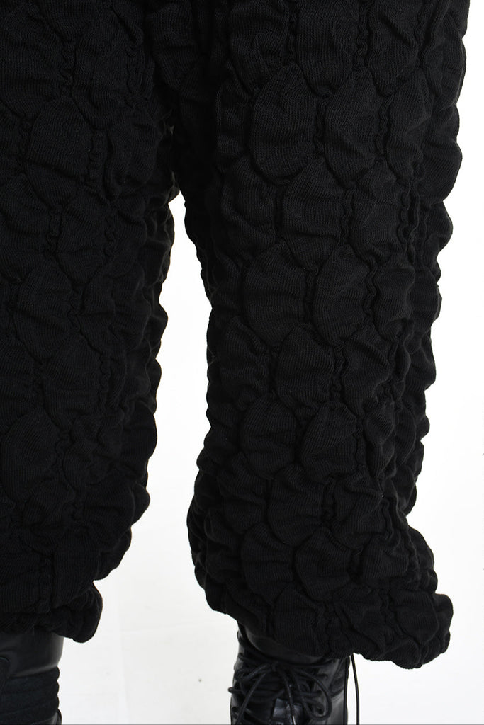 4M W5199 TROUSER Over Wide Fit Embossed Jersey UNISEX U Black LA HAINE INSIDE US