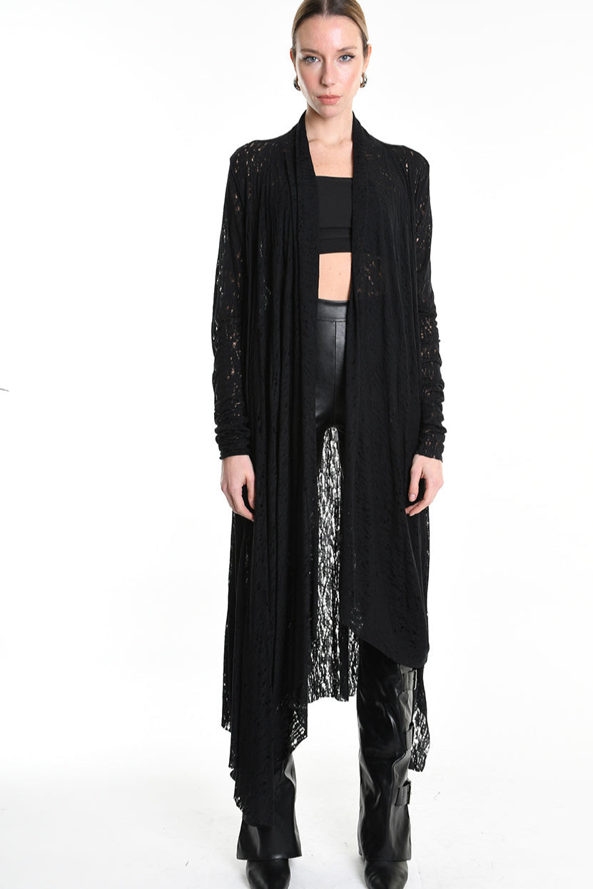 4M W5203 CARDIGAN in Viscose Wool UNISEX U Black LA HAINE INSIDE US