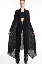 4M W5203 CARDIGAN in Viscose Wool UNISEX U Black LA HAINE INSIDE US