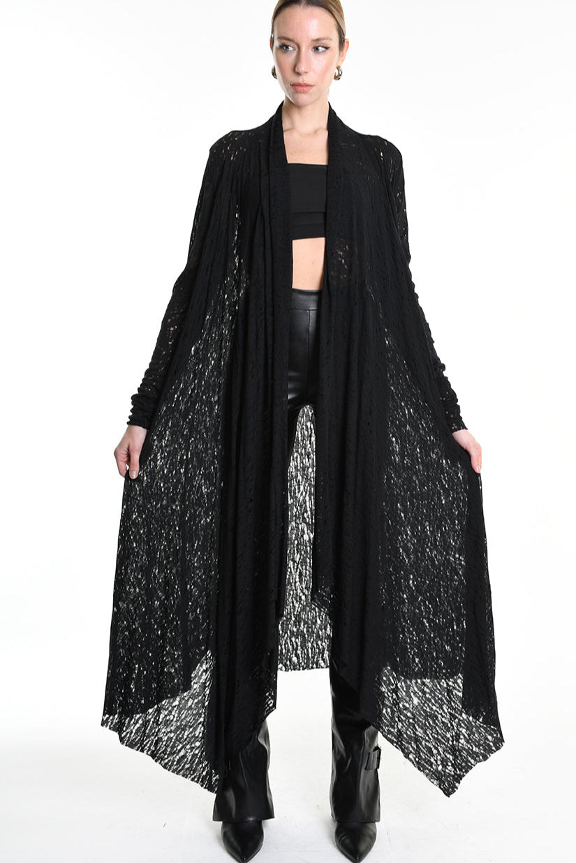 4M W5203 CARDIGAN in Viscose Wool UNISEX U Black LA HAINE INSIDE US