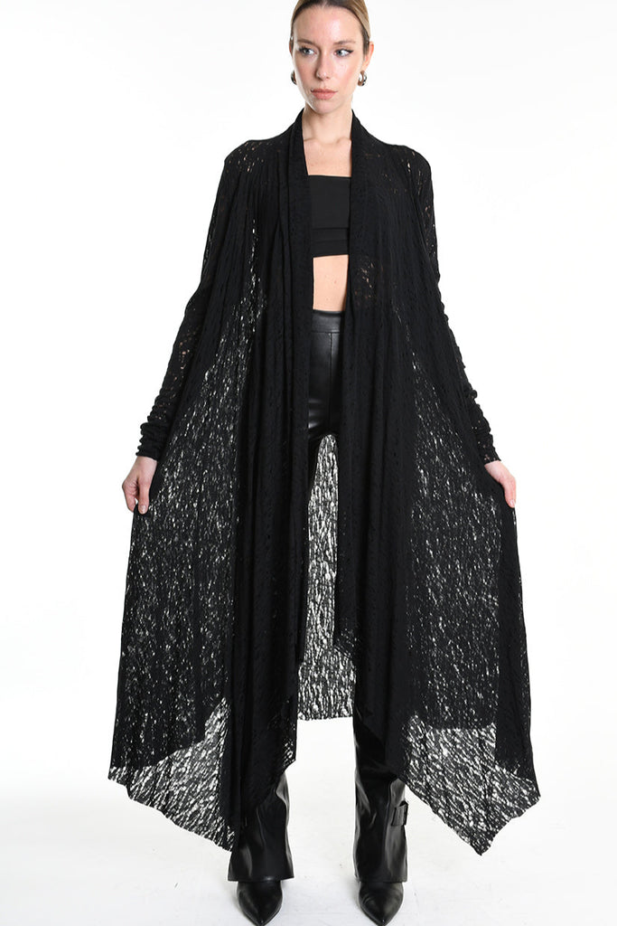 4M W5203 CARDIGAN in Viscose Wool UNISEX U Black LA HAINE INSIDE US