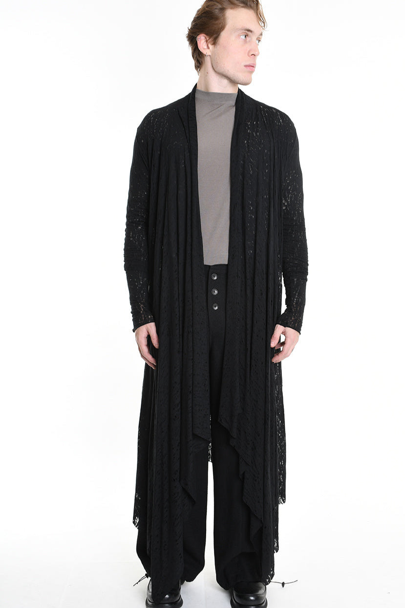 4M W5203 CARDIGAN in Viscose Wool UNISEX U Black LA HAINE INSIDE US