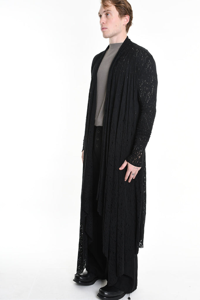 4M W5203 CARDIGAN in Viscose Wool UNISEX U Black LA HAINE INSIDE US