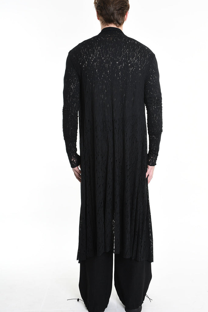 4M W5203 CARDIGAN in Viscose Wool UNISEX U Black LA HAINE INSIDE US