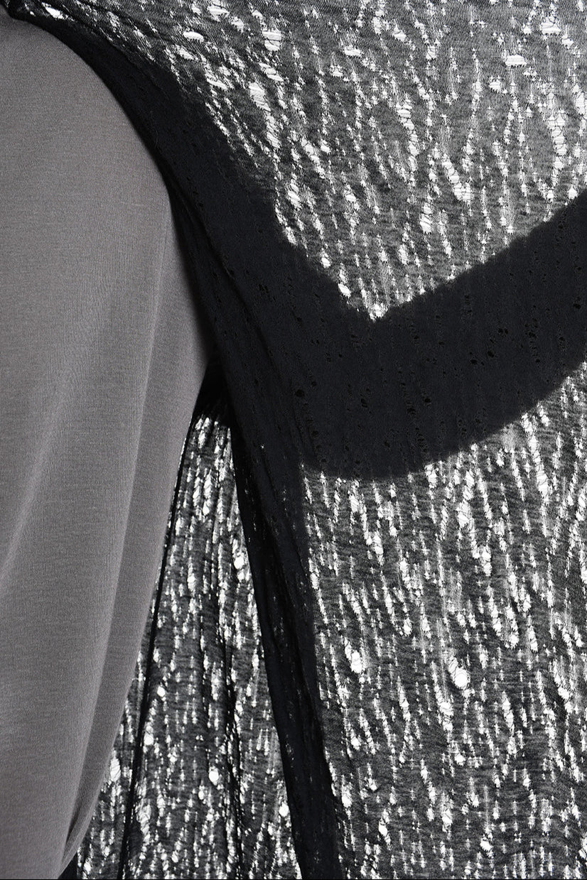 4M W5203 CARDIGAN in Viscose Wool UNISEX U Black LA HAINE INSIDE US