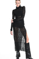 4M W5204 DRESS Viscose Wool Black LA HAINE INSIDE US