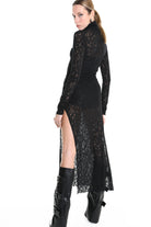 4M W5204 DRESS Viscose Wool Black LA HAINE INSIDE US