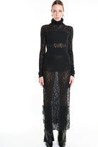 4M W5204 DRESS Viscose Wool Black LA HAINE INSIDE US