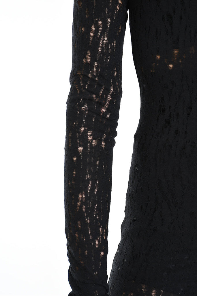 4M W5204 DRESS Viscose Wool Black LA HAINE INSIDE US