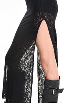 4M W5204 DRESS Viscose Wool Black LA HAINE INSIDE US