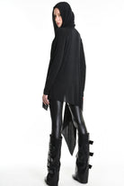 4M W5207 ASYMMETRICAL CARDIGAN in Modal Cashmere Black LA HAINE INSIDE US