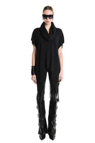 4M W5208 SWEATER Over Asymmetric Jersey Bamboo Black LA HAINE INSIDE US
