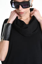 4M W5208 SWEATER Over Asymmetric Jersey Bamboo Black LA HAINE INSIDE US
