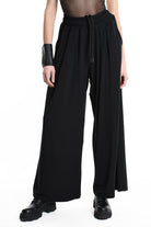 4M W5250 TROUSER Wide Fit Jersey Bamboo Black WOMAN LA HAINE INSIDE US