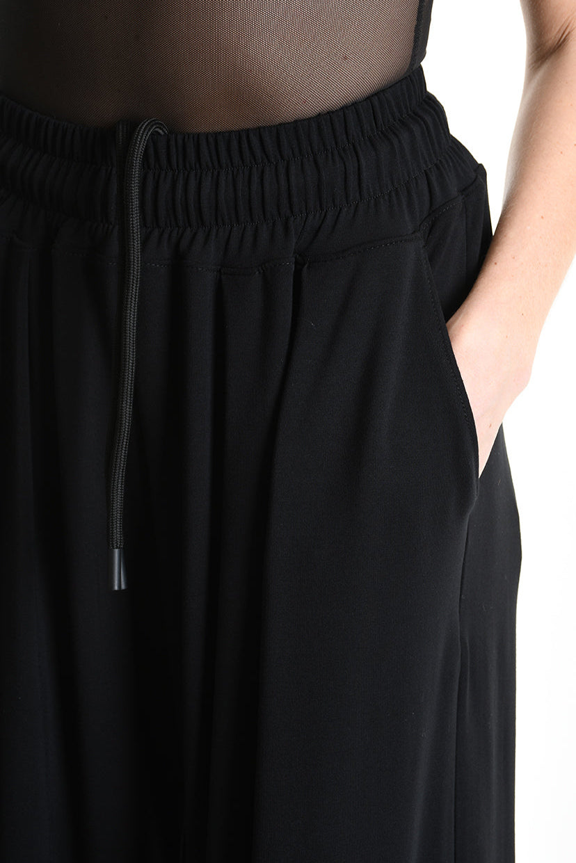 4M W5250 TROUSER Wide Fit Jersey Bamboo Black WOMAN LA HAINE INSIDE US