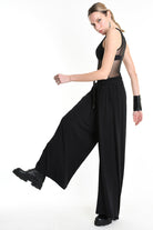 4M W5250 TROUSER Wide Fit Jersey Bamboo Black WOMAN LA HAINE INSIDE US