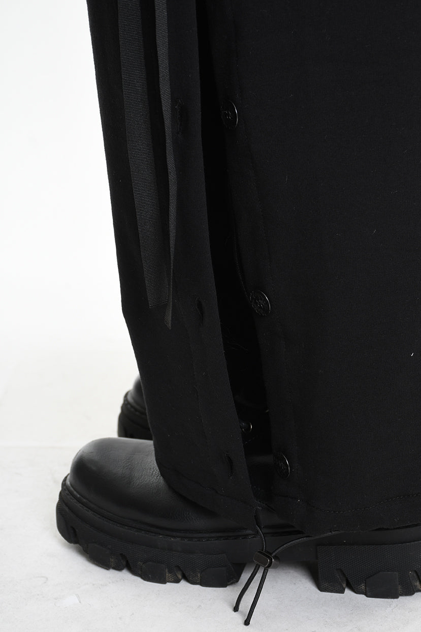 4M W5251 TROUSER Wide Fit Fleece Stretch & Nylon Black WOMAN LA HAINE INSIDE US