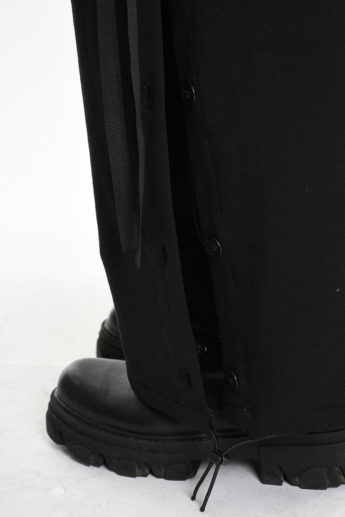 4M W5251 TROUSER Wide Fit Fleece Stretch & Nylon Black WOMAN LA HAINE INSIDE US