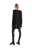4M W5253 SWEATER Over Asymmetric Georgette & Viscose Black LA HAINE INSIDE US