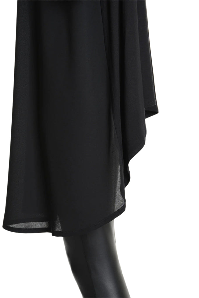 4M W5253 SWEATER Over Asymmetric Georgette & Viscose Black LA HAINE INSIDE US