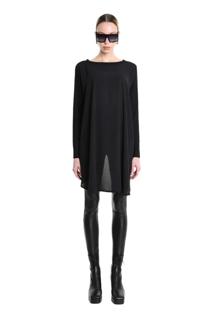 4M W5253 SWEATER Over Asymmetric Georgette & Viscose Black LA HAINE INSIDE US