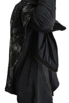 4P W5215 CAPE Asimmetric Hemp-Blend Jacquard Cloth UNISEX D Black LA HAINE INSIDE US