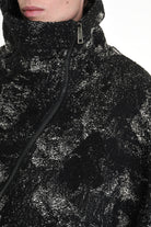 4P W5215 CAPE Asimmetric Hemp-Blend Jacquard Cloth UNISEX D Black LA HAINE INSIDE US