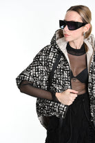 4P W5216 CAPE Oversized Sleeveless in Flocked Nylon, 150g Padding, Black. LA HAINE INSIDE US
