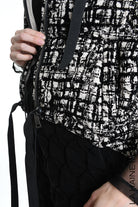 4P W5216 CAPE Oversized Sleeveless in Flocked Nylon, 150g Padding, Black. LA HAINE INSIDE US