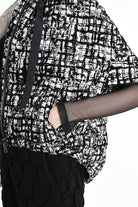 4P W5216 CAPE Oversized Sleeveless in Flocked Nylon, 150g Padding, Black. LA HAINE INSIDE US