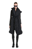 4P W5217 DOWN VEST Sleeveless in Matte Nylon, 150g Padding, Black. TEPHRA