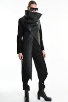 4P W5218 JACKET Eco Leather Cloth & Wool Black LA HAINE INSIDE US